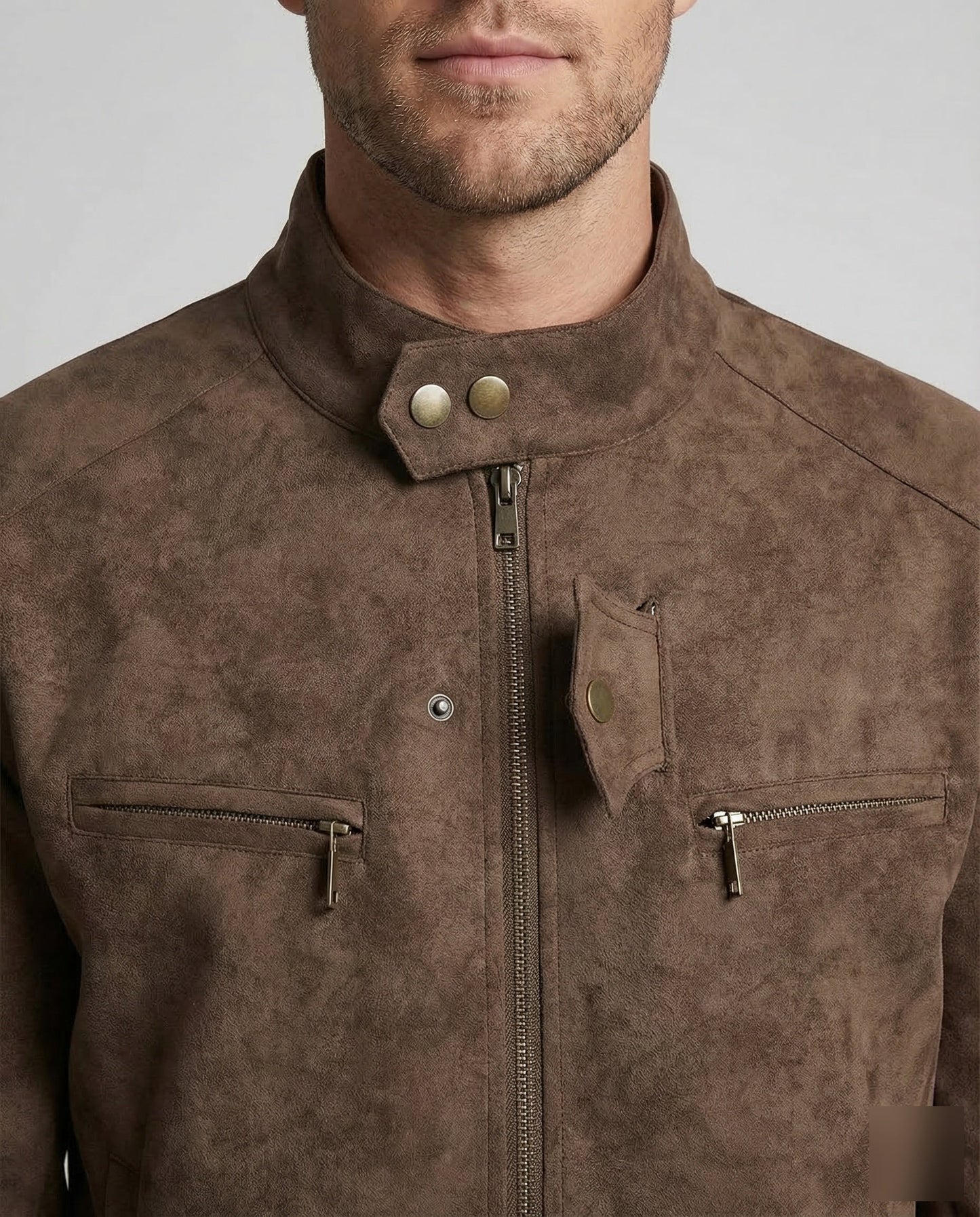 Jax | Men's Stand Collar Biker Zip Jacket