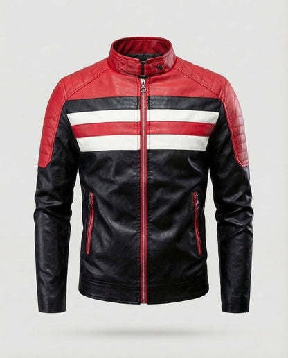Zane | Men's Band Collar Quilted Shoulder Zip Jacket