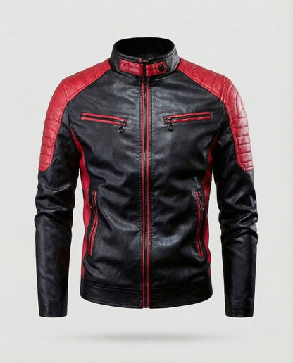 Zane | Men's Band Collar Quilted Shoulder Zip Jacket