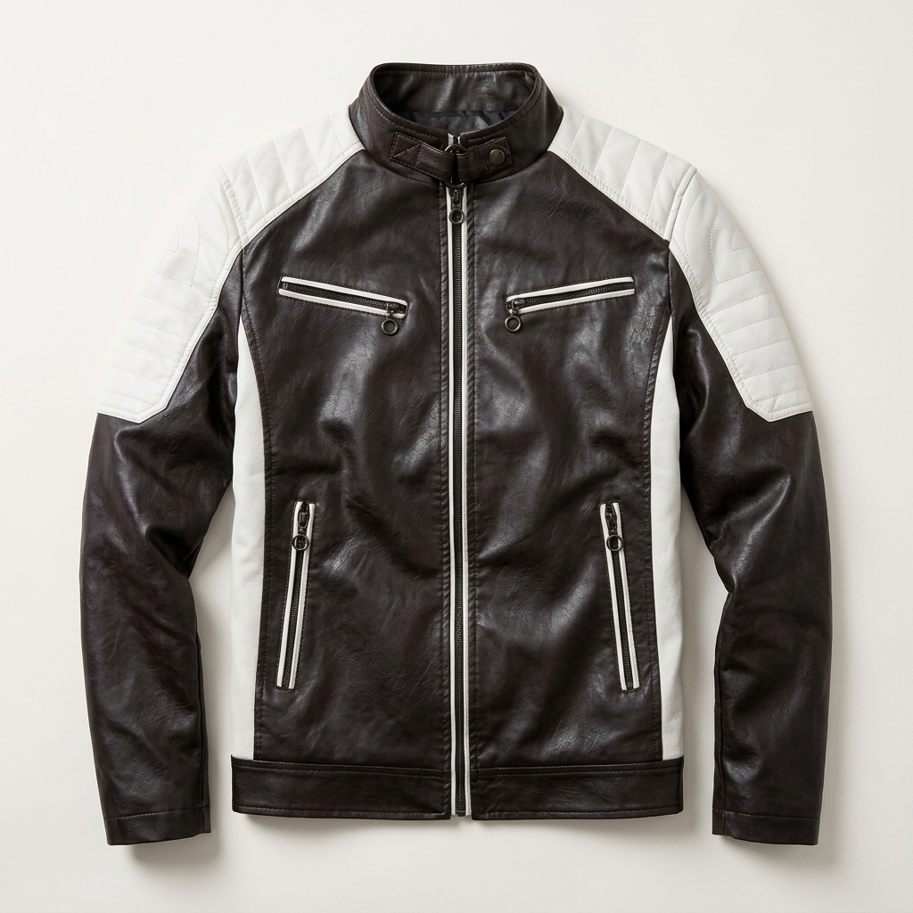 Zane | Men's Band Collar Quilted Shoulder Zip Jacket