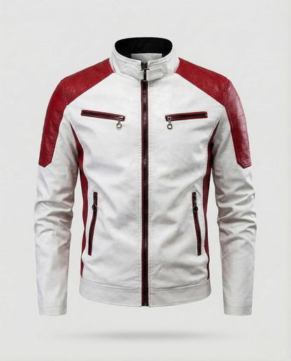 Zane | Men's Band Collar Quilted Shoulder Zip Jacket