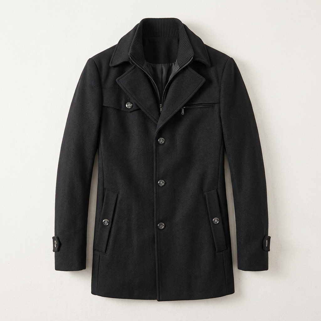 Leon | Men's Mid-Length Double Collar Overcoat