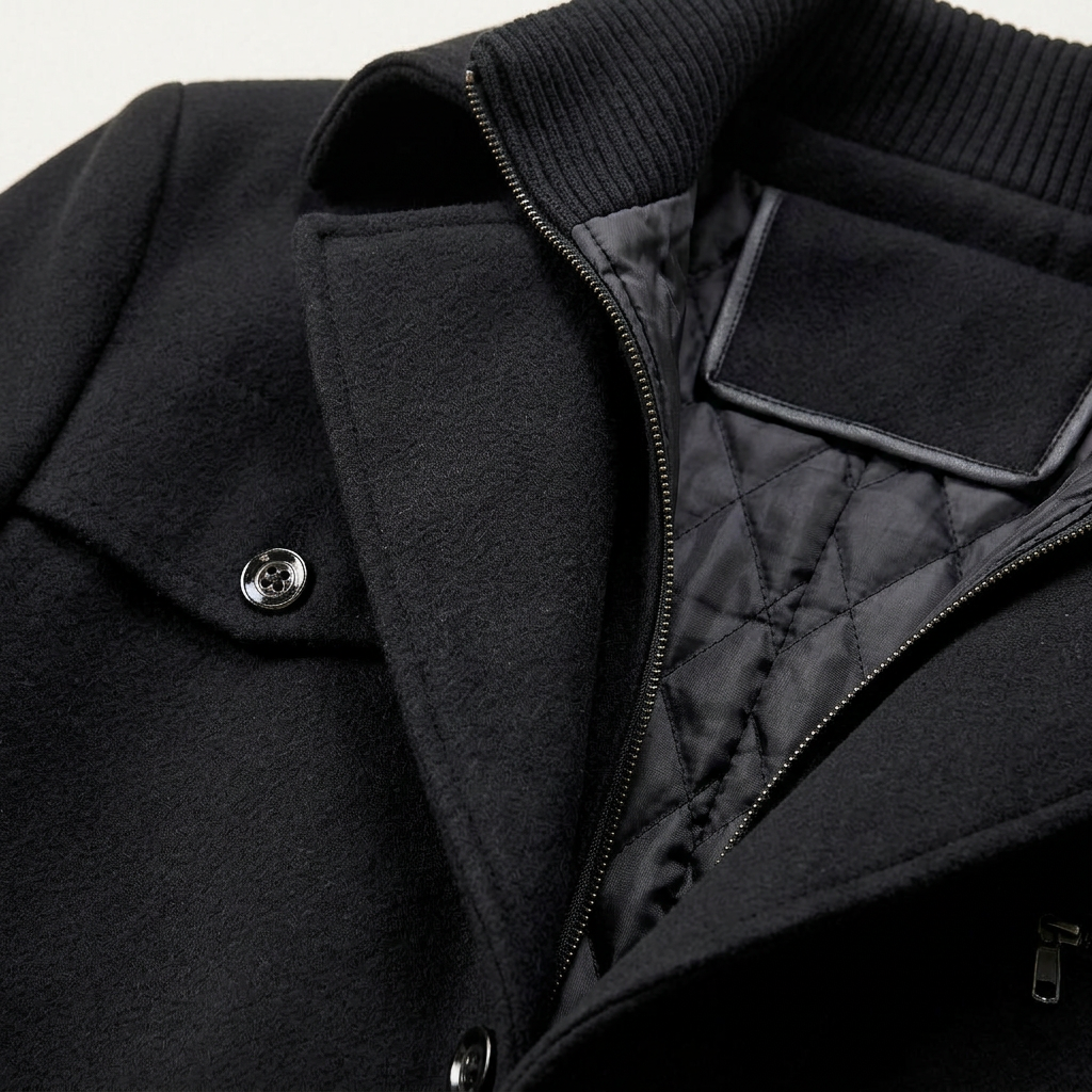 Leon | Men's Mid-Length Double Collar Overcoat