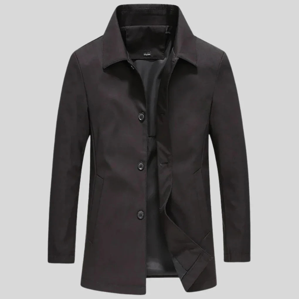 Cole | Men's Mid-Length Turn-Down Collar Overcoat