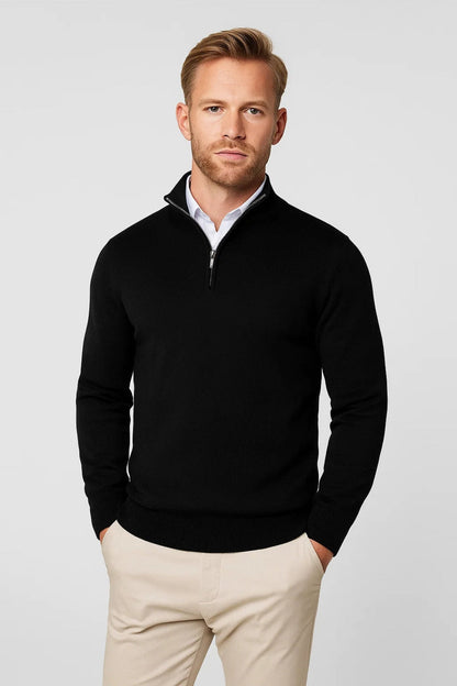 Cornelius | Quarter Zip Stand Collar Knit Sweater Regular Fit