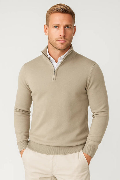 Cornelius | Quarter Zip Stand Collar Knit Sweater Regular Fit