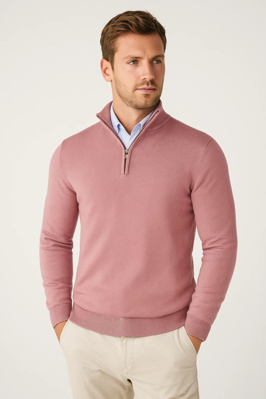 Cornelius | Quarter Zip Stand Collar Knit Sweater Regular Fit