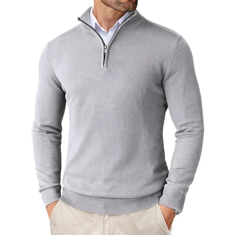 Cornelius | Quarter Zip Stand Collar Knit Sweater Regular Fit