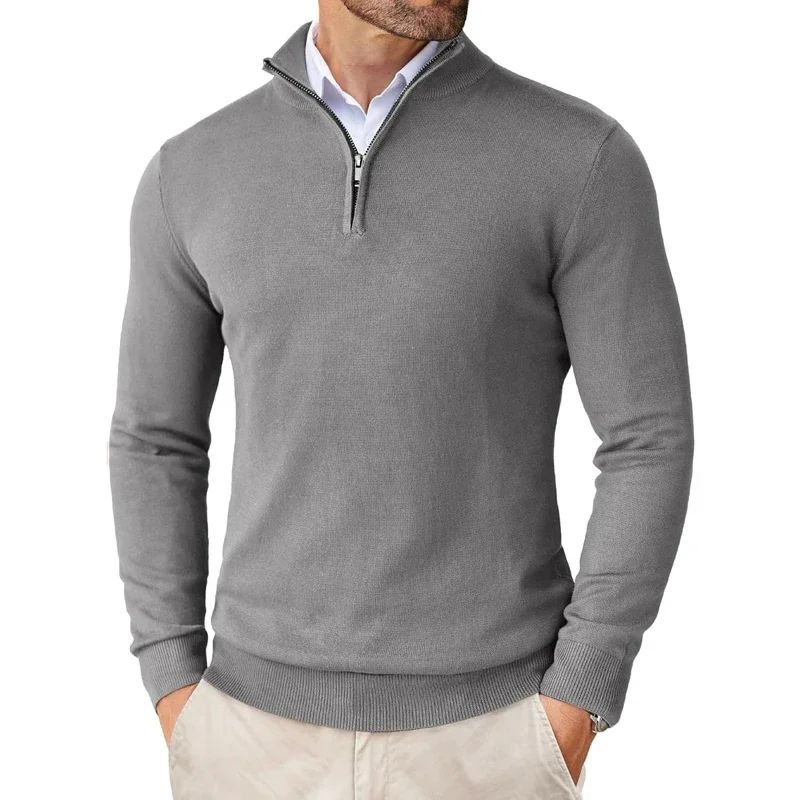 Cornelius | Quarter Zip Stand Collar Knit Sweater Regular Fit