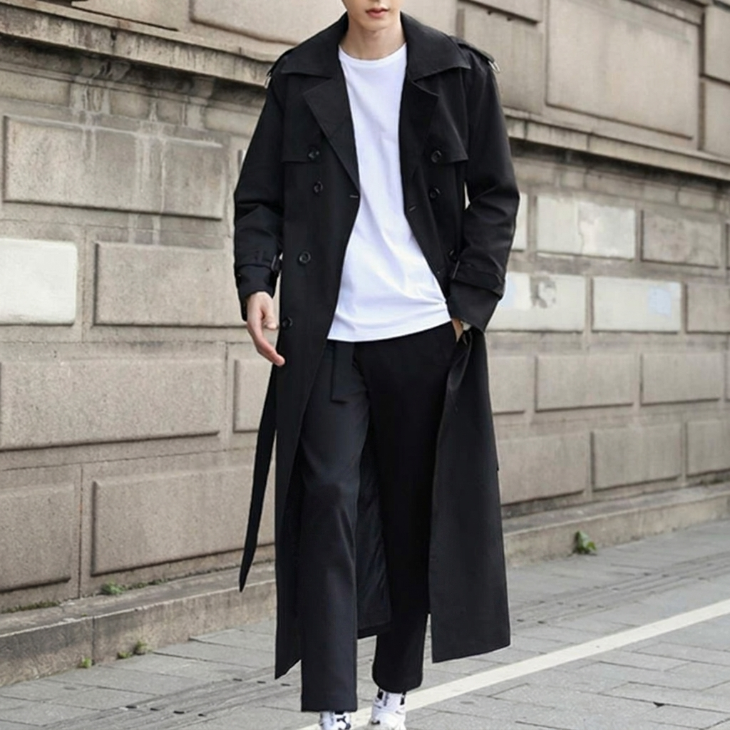 Knox | Men's Double-Breasted Long Trench Coat