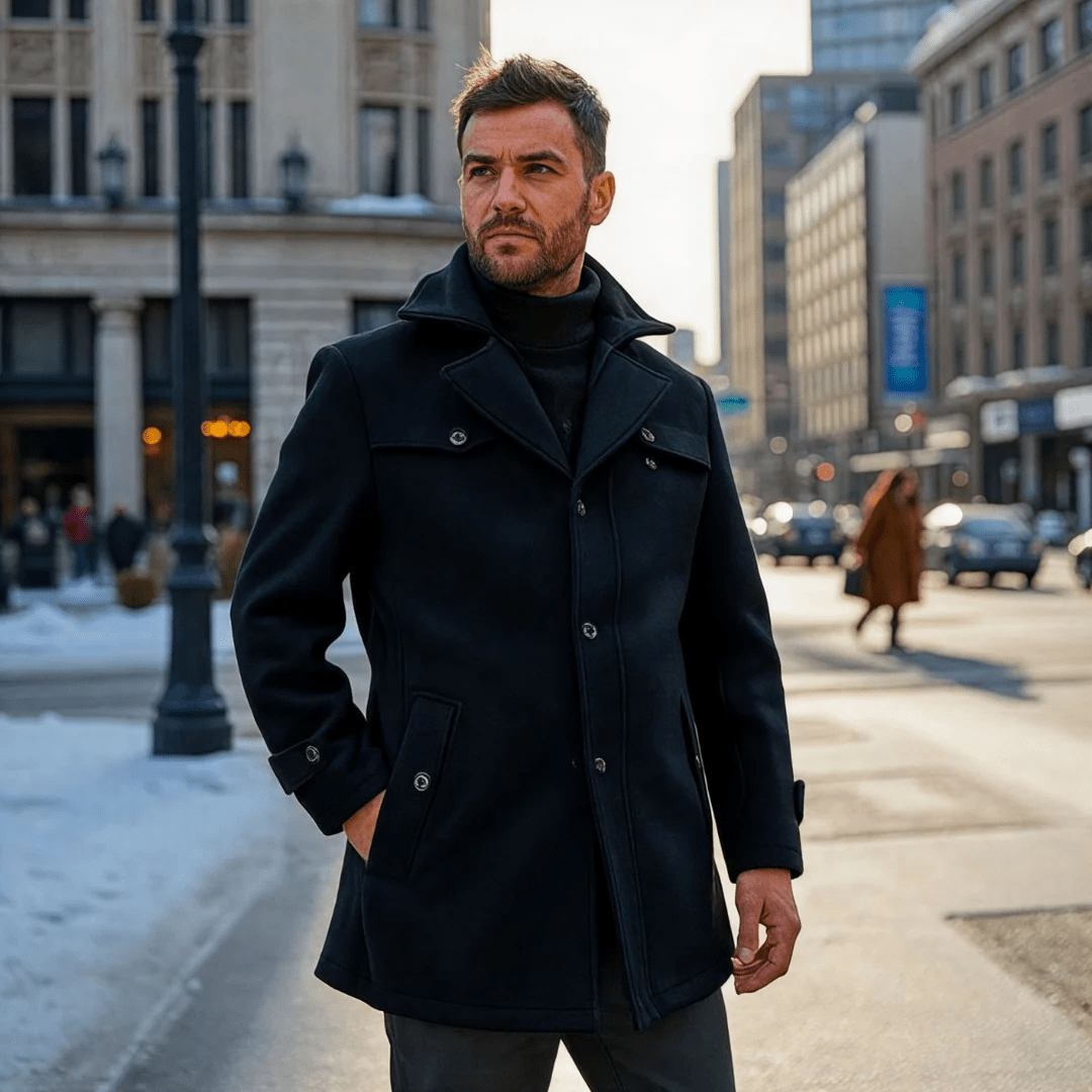 Archer | Men's Slim Fit Layered Trench Coat
