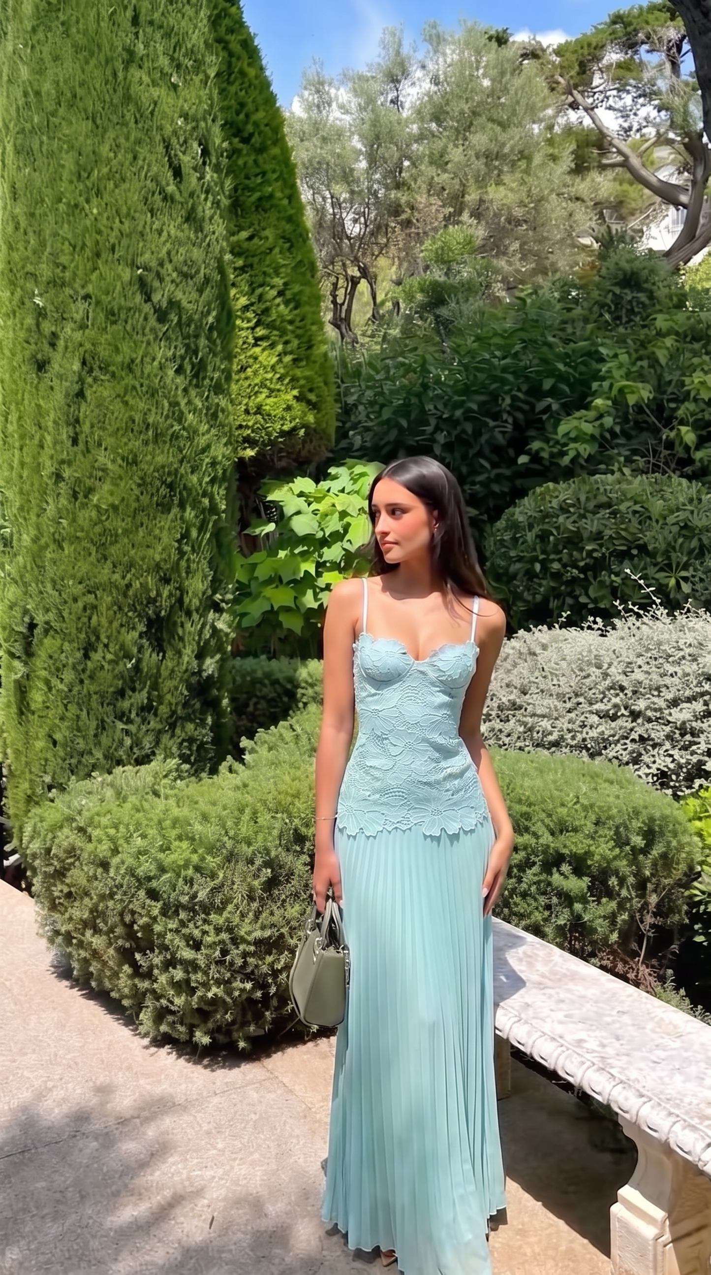 Serena | Floral Lace Lime Maxi Dress