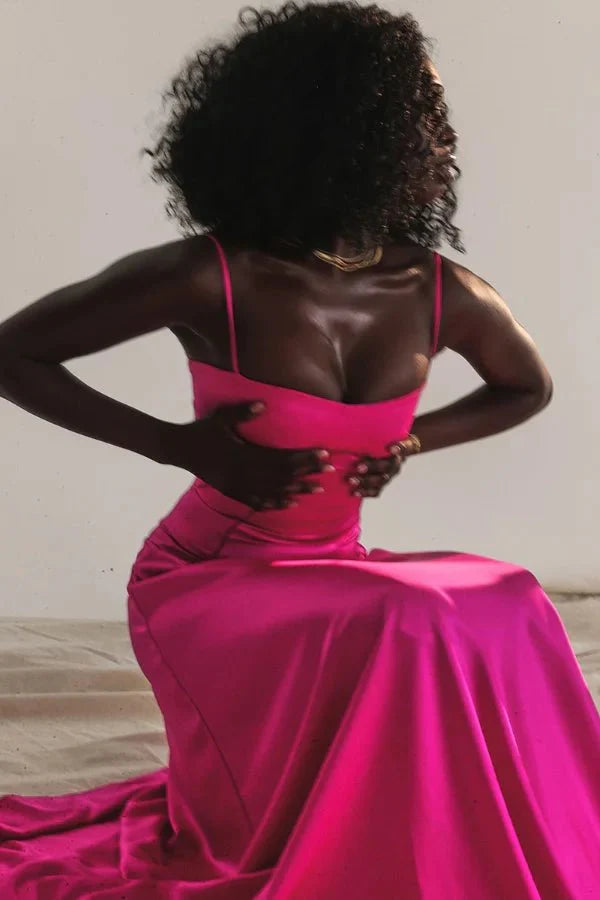 Gabriella | Silky Satin Corset Maxi Dress
