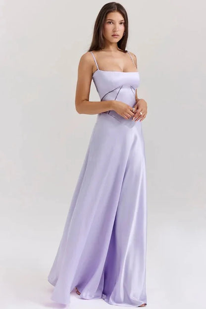 Gabriella | Silky Satin Corset Maxi Dress