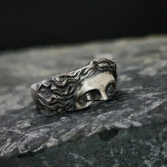 Mythology Inspired Half Face Adjustable Ring