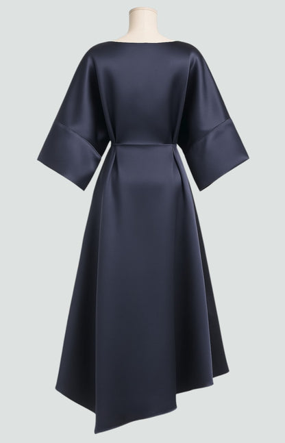 Capella | Draped Cape Sleeve Brooch Formal Maxi Gown