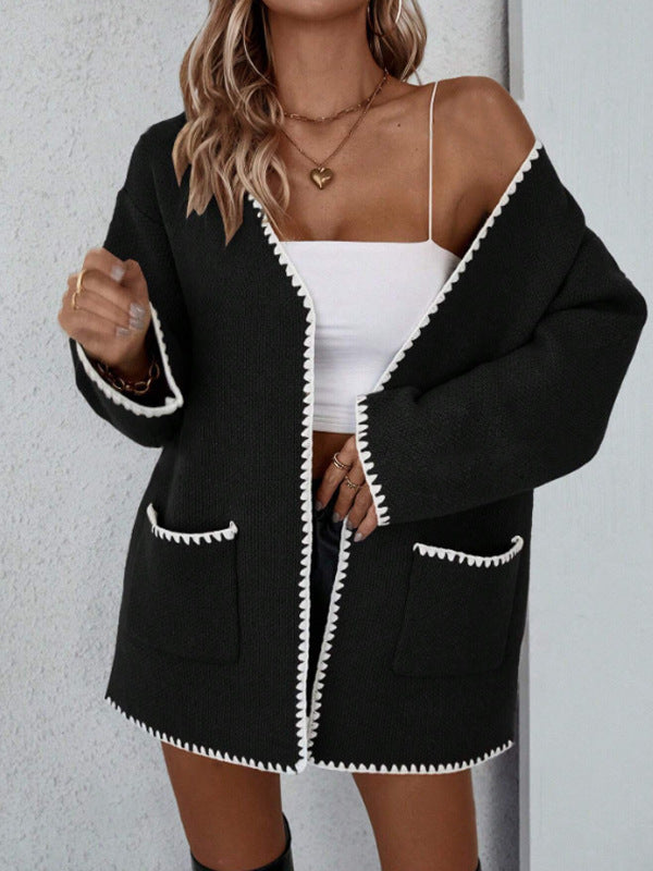 Jane | Women's Open Front Pocket Long Sleeve Cardigan