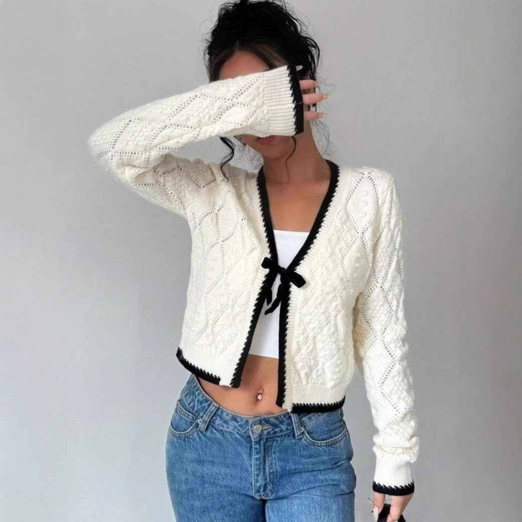 Jamie | Women's Cropped V-Neck Cardigan
