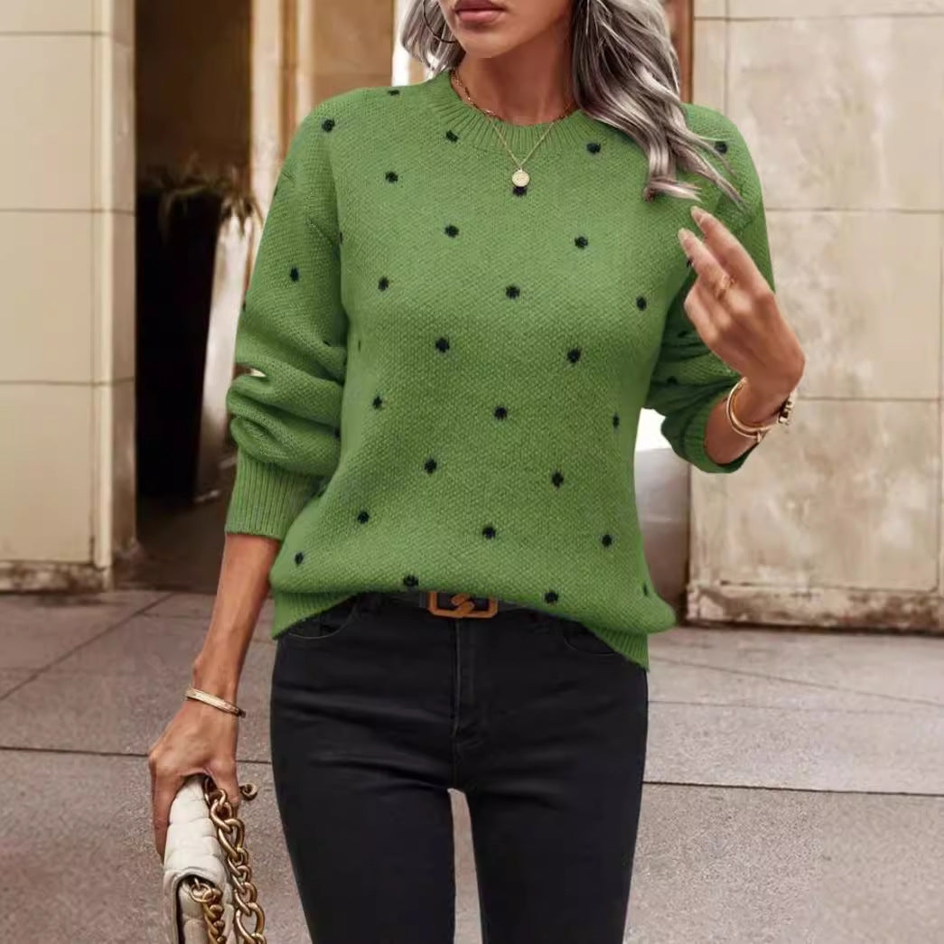 Anne | Women's Relaxed Fit Polka Dot Sweater