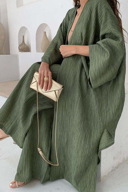 Grynet | Elegant Pleated Kimono Set