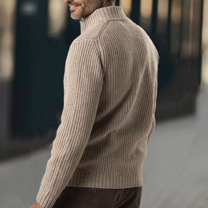 Henry | Men's Zip-Up Ribbed Knit Sweater