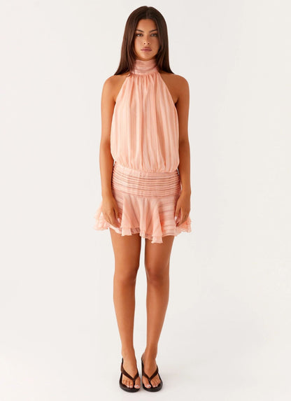 Celeste | Women's Open-Back Smocked Mini Dress