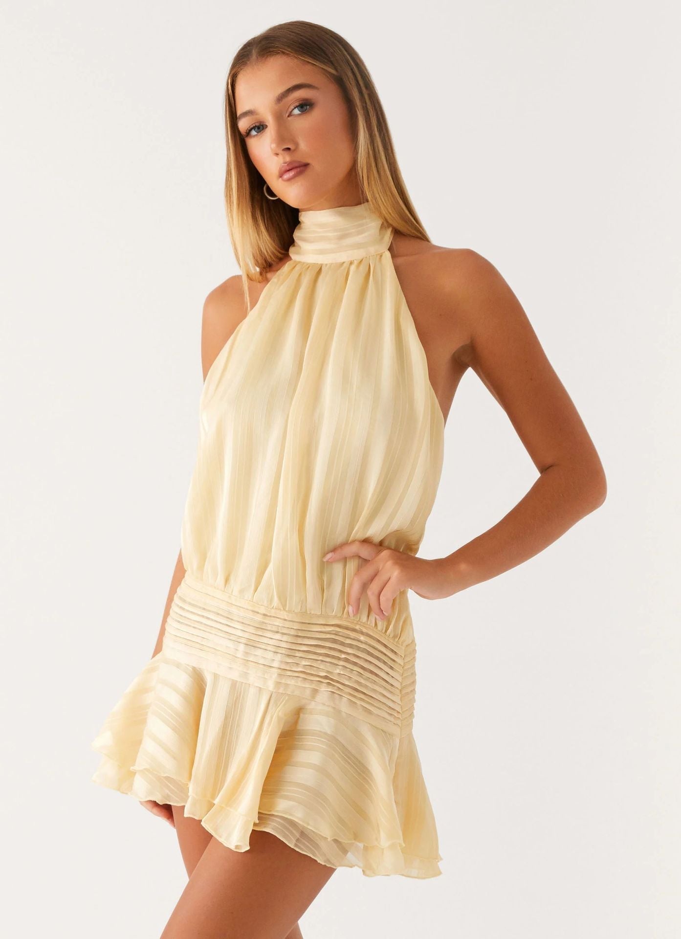 Celeste | Women's Open-Back Smocked Mini Dress