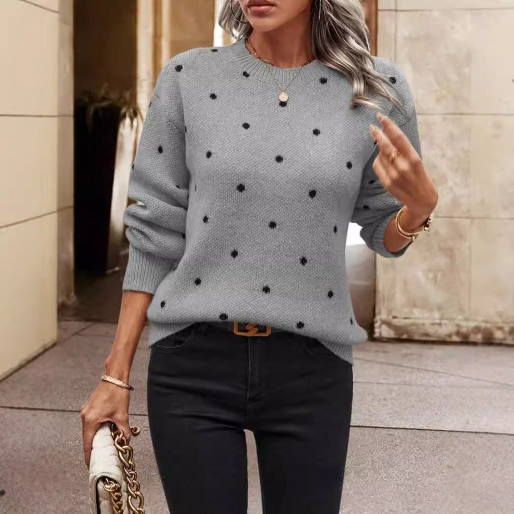 Anne | Women's Relaxed Fit Polka Dot Sweater
