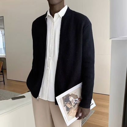 Morgan | Men's Zip Up Ribbed Sweater