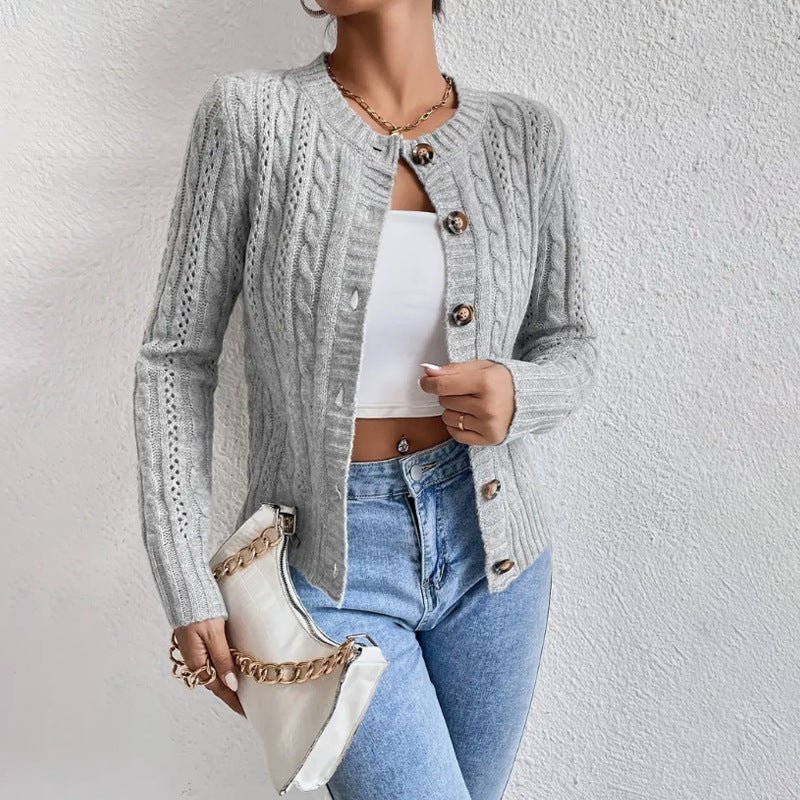 Eliza | Women's Cropped Cable Knit Cardigan