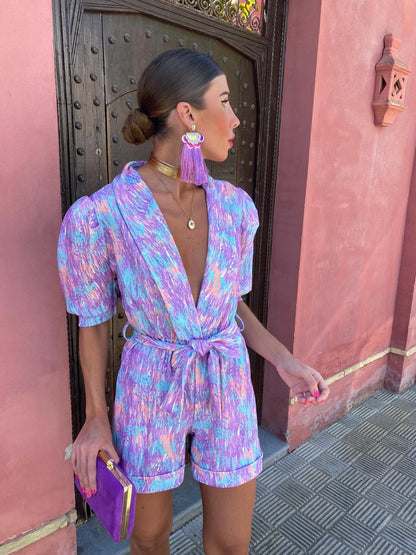 Alessia | Women's Short Print Jumpsuit