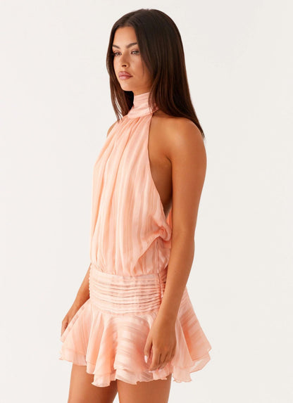 Celeste | Women's Open-Back Smocked Mini Dress