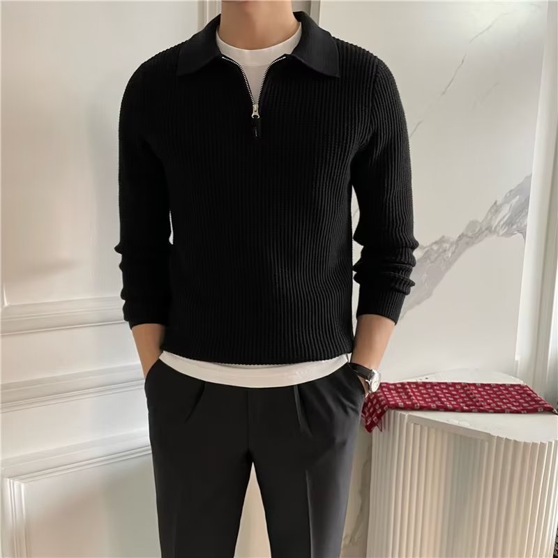 Hank | Men's Zip Up Polo Sweater