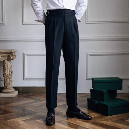 Kendall | Men's Tailored Pants - High Waist Wool Blend