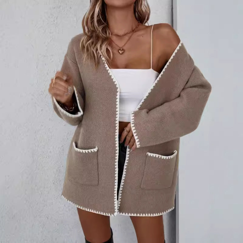 Jane | Women's Open Front Pocket Long Sleeve Cardigan