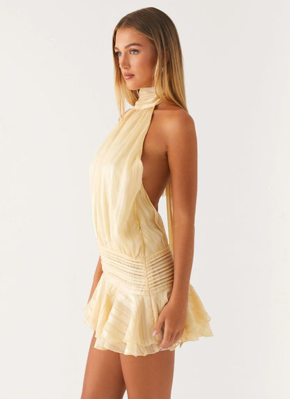 Celeste | Women's Open-Back Smocked Mini Dress