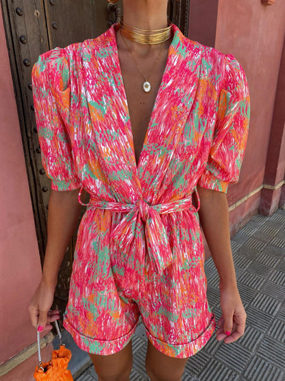 Alessia | Women's Short Print Jumpsuit