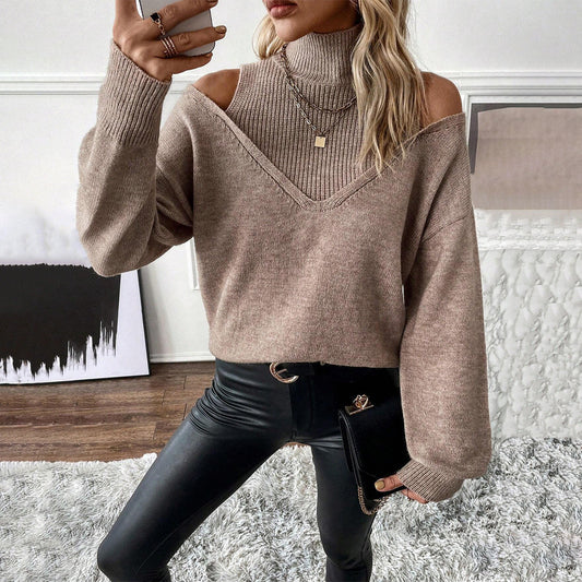 Noelle | Women's Cold Shoulder Turtleneck Sweater
