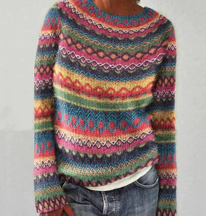 Rosalie | Rainbow Stripe Knit Sweater