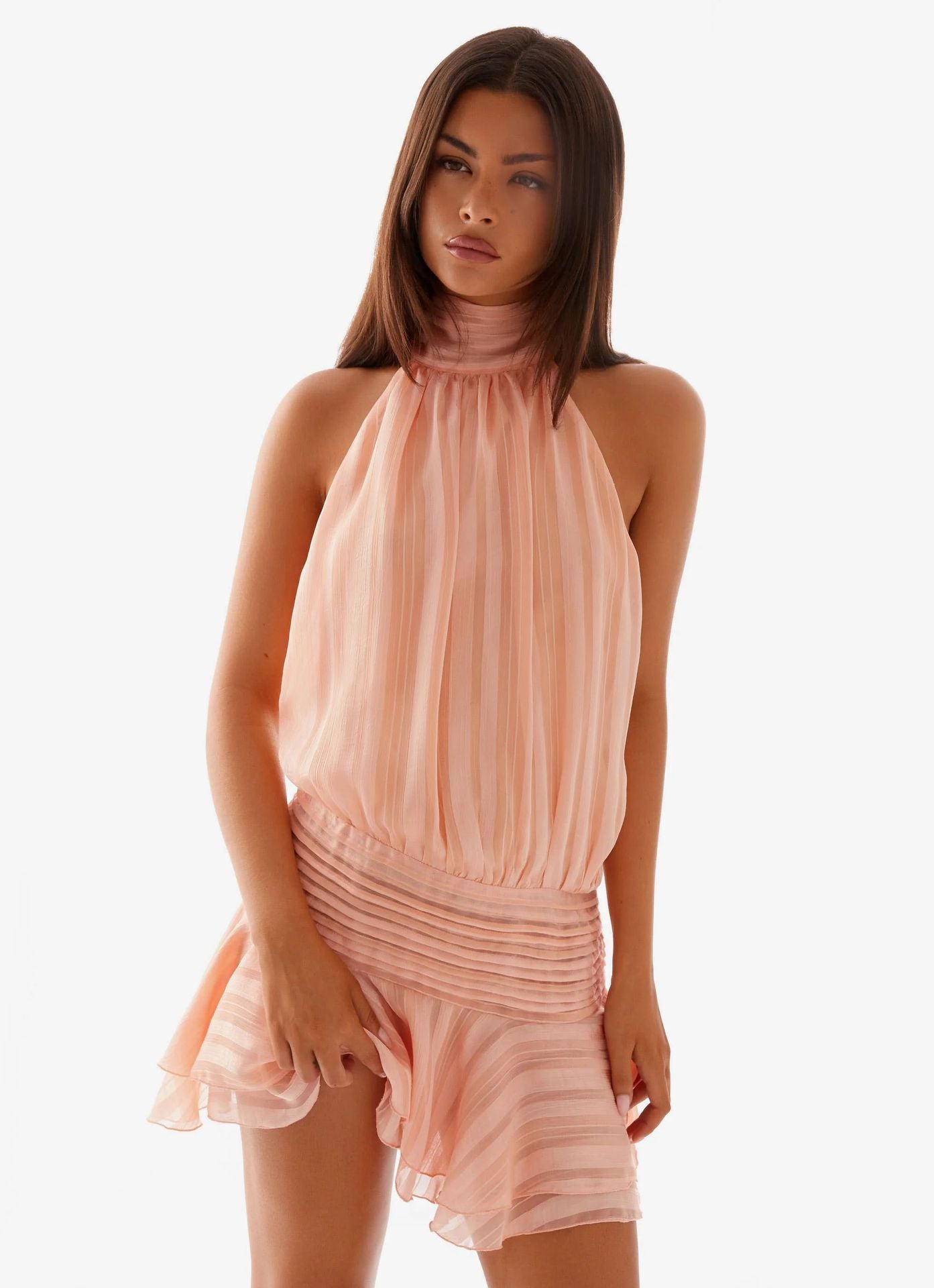 Celeste | Women's Open-Back Smocked Mini Dress