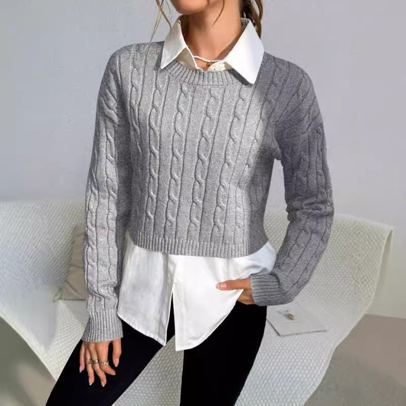 Reese | Women's Cropped Cable Knit Sweater