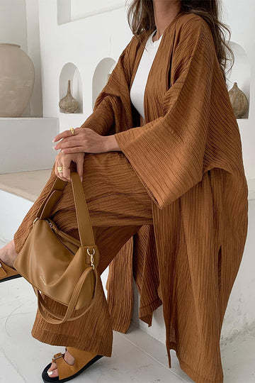 Grynet | Elegant Pleated Kimono Set