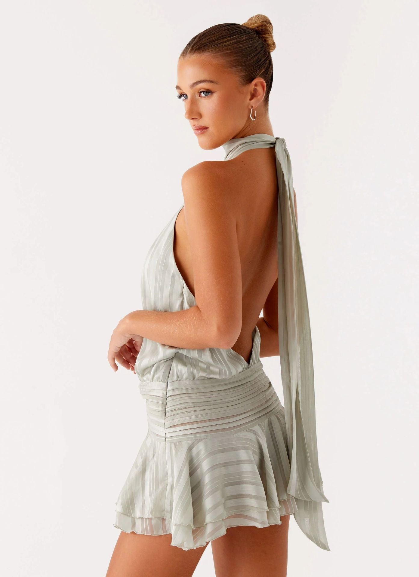 Celeste | Women's Open-Back Smocked Mini Dress