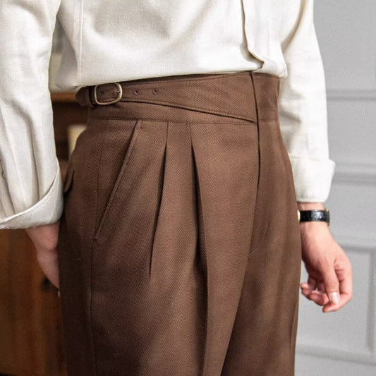 Kendall | Men's Tailored Pants - High Waist Wool Blend