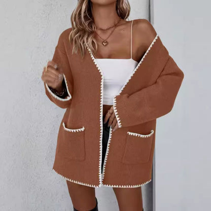 Jane | Women's Open Front Pocket Long Sleeve Cardigan