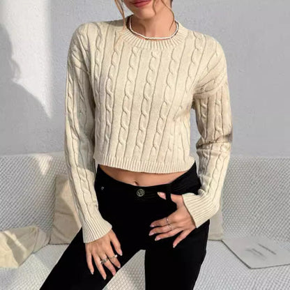 Reese | Women's Cropped Cable Knit Sweater