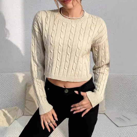 Reese | Women's Cropped Cable Knit Sweater