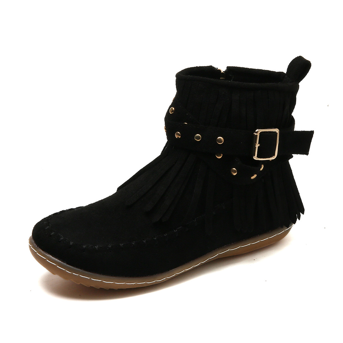 Trinity | Women's Fringe Buckle Ankle Boots