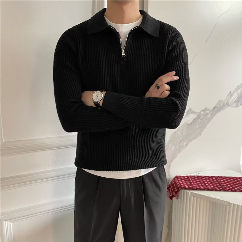 Hank | Men's Zip Up Polo Sweater