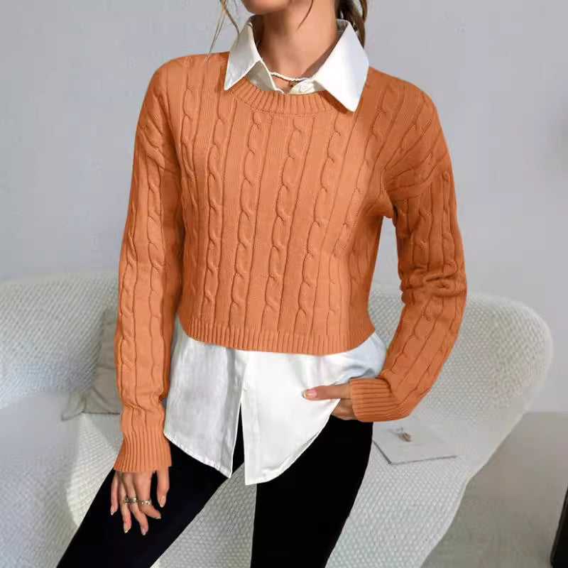 Reese | Women's Cropped Cable Knit Sweater